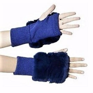 Finger-less Mittens with Rex rabbit fur section