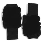 Load image into Gallery viewer, Finger-less Mittens with Rex rabbit fur section
