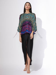 Long Wrap Effect Slim Skirt