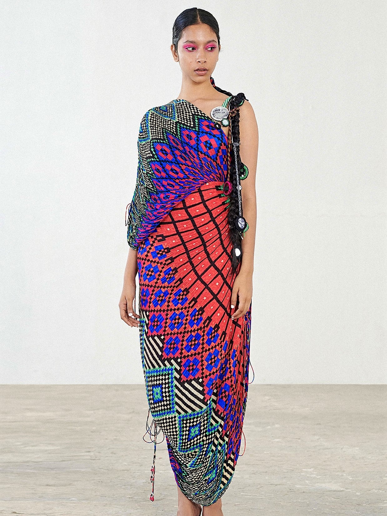 Micropleated dress