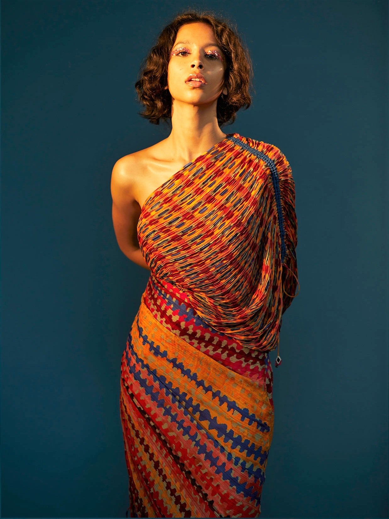 Micropleated dress