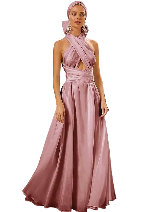 LONG PINK BLUSH DRESS