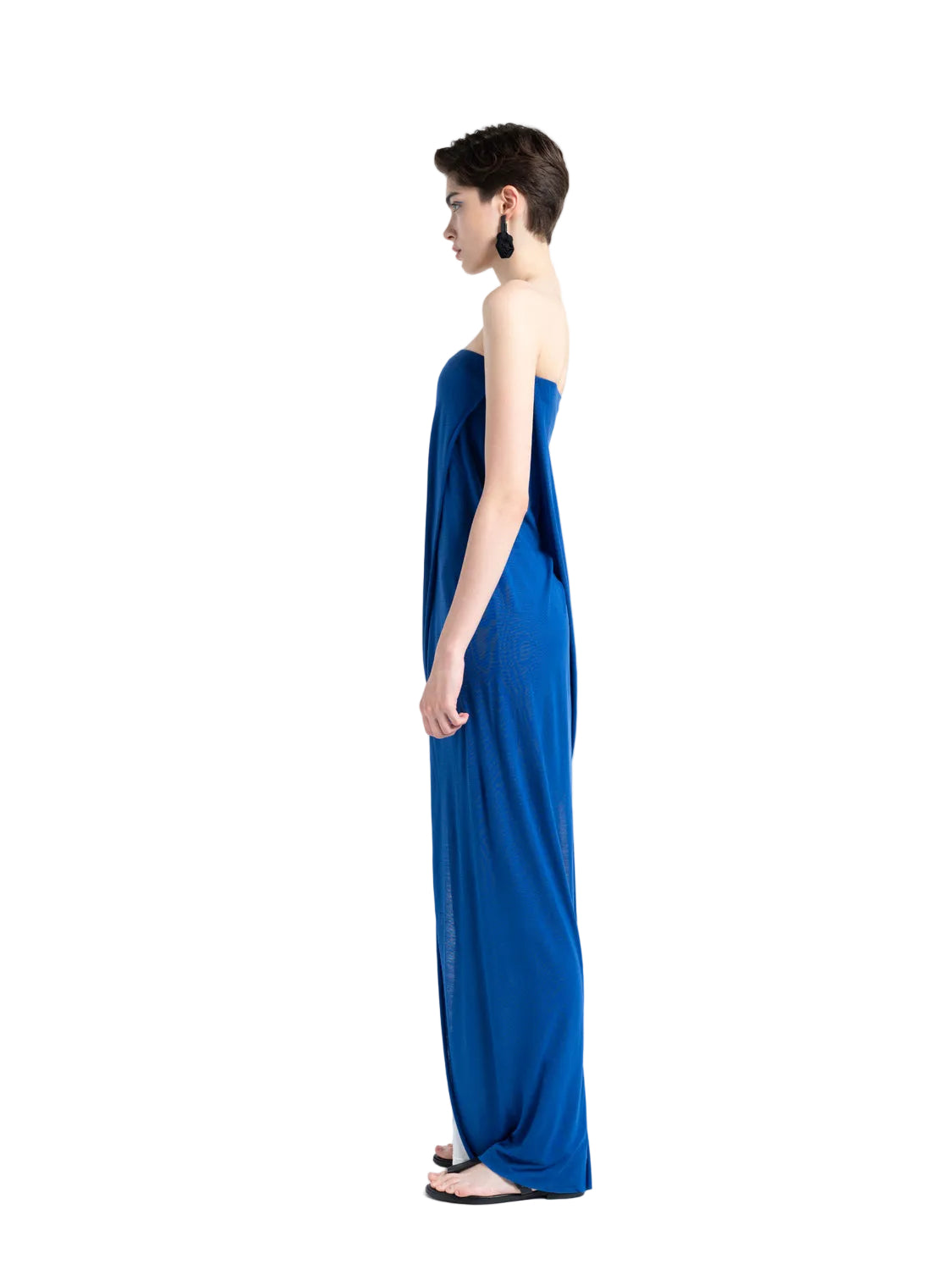  blue strapless overall