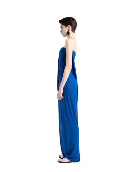  blue strapless overall