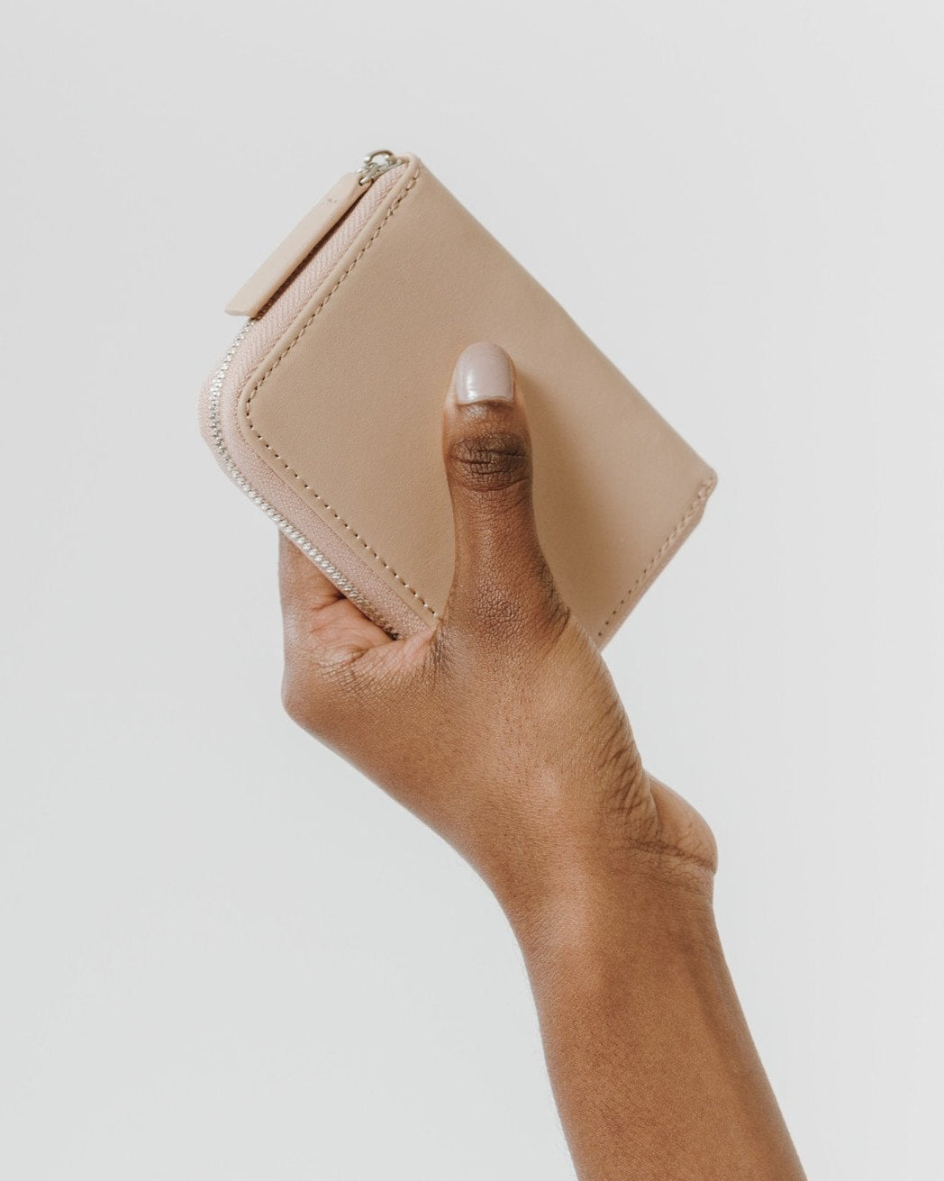 Tan leather short wallet