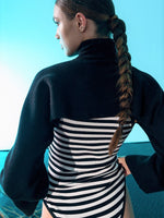 Load image into Gallery viewer, One-piece turtleneck rib bolero
