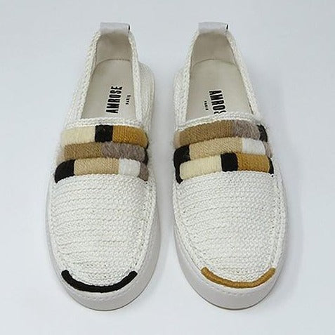 amrose for folklorious tennis embroidered sneaker beige