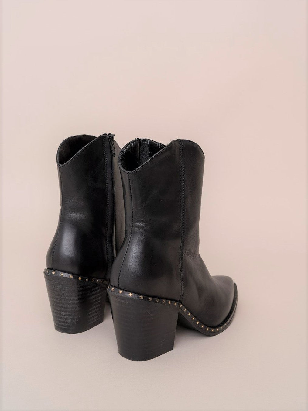 Stud detailed Cowboy Ankle Booties