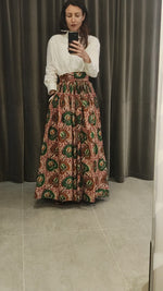 Load and play video in Gallery viewer, Maxi African Print skirt
