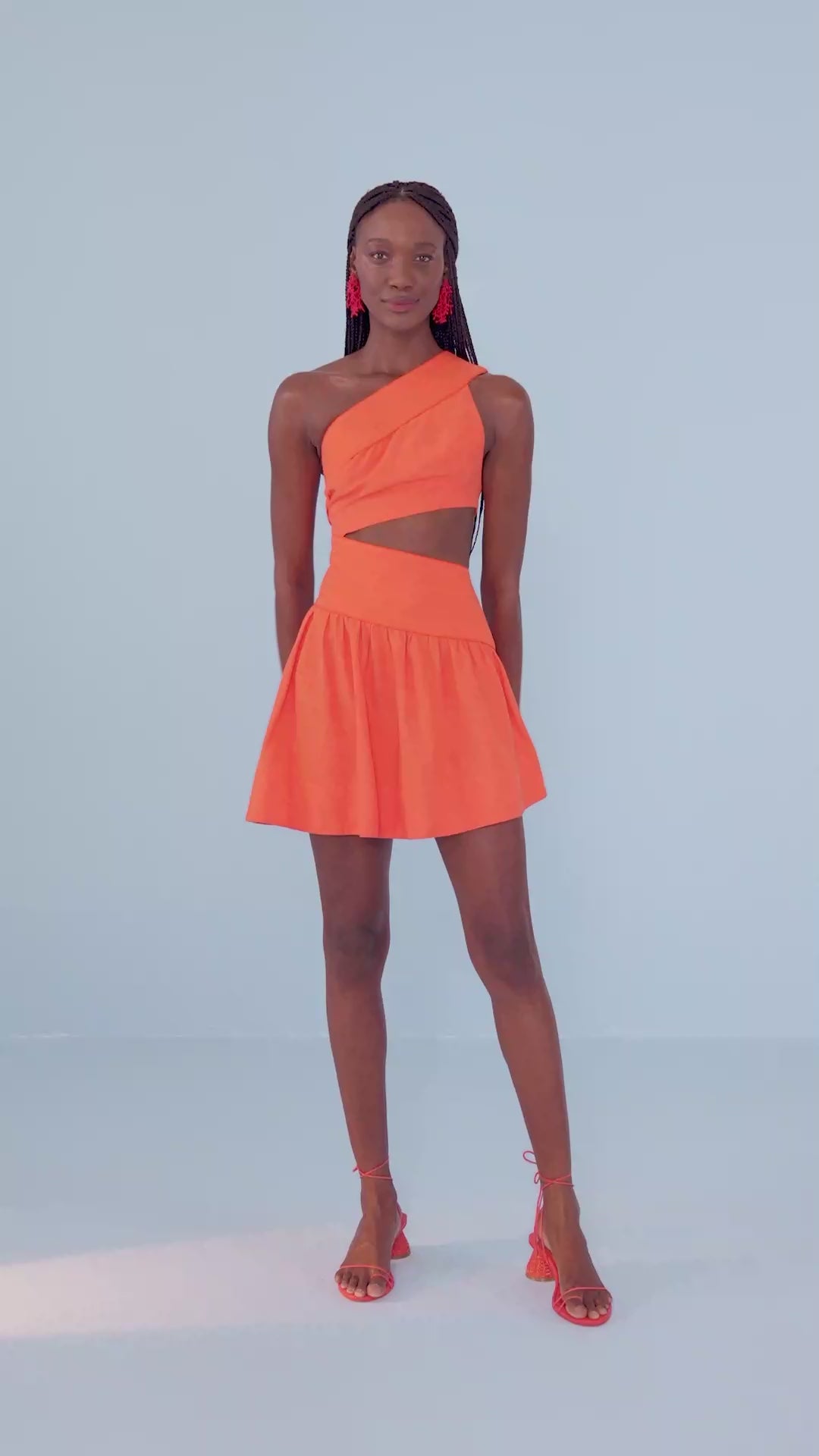 Orange One Shoulder Mini Dress