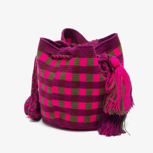 Handmade Small Crossbody Wayuu Fucshia & Green