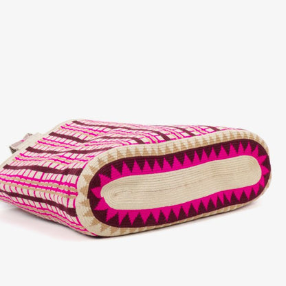 Handmade Wayuu Shopping Bag Fuchsia & Bordeaux