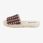 Load image into Gallery viewer, Mule Espadrille - Pink &amp; Hunter Green
