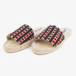 Load image into Gallery viewer, Mule Espadrille - Pink &amp; Hunter Green
