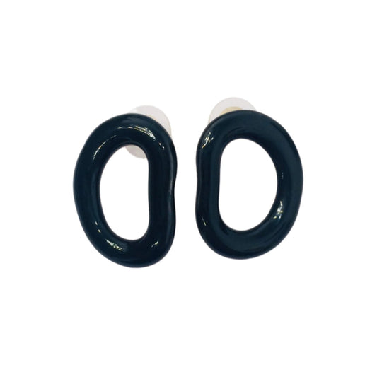 Enameled ceramic earrings Eman in black