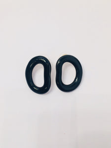 Enameled ceramic earrings Eman in black