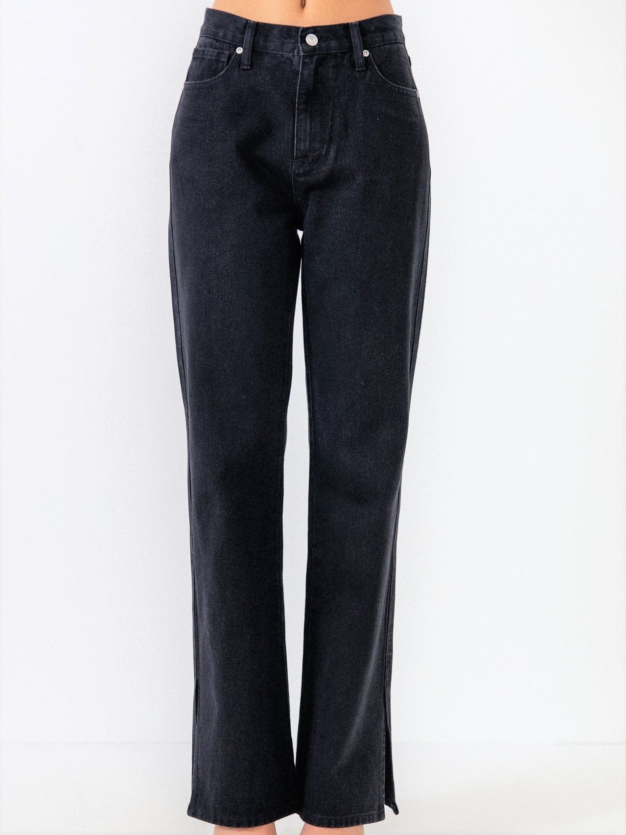Black Jeans with Slit Detail