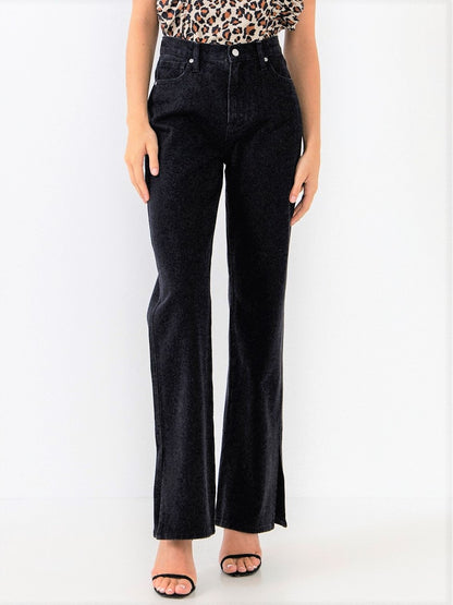 Black Jeans with Slit Detail