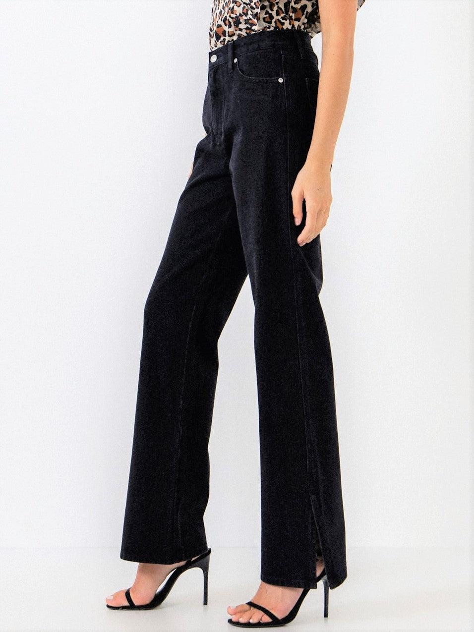 Black Jeans with Slit Detail