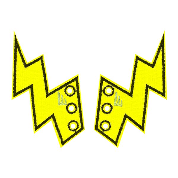 lightning bolt Shwings shoe accessory neon yellow