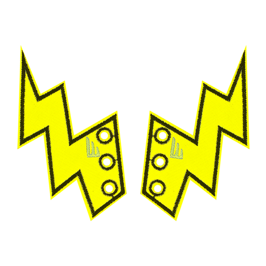 lightning bolt Shwings shoe accessory neon yellow