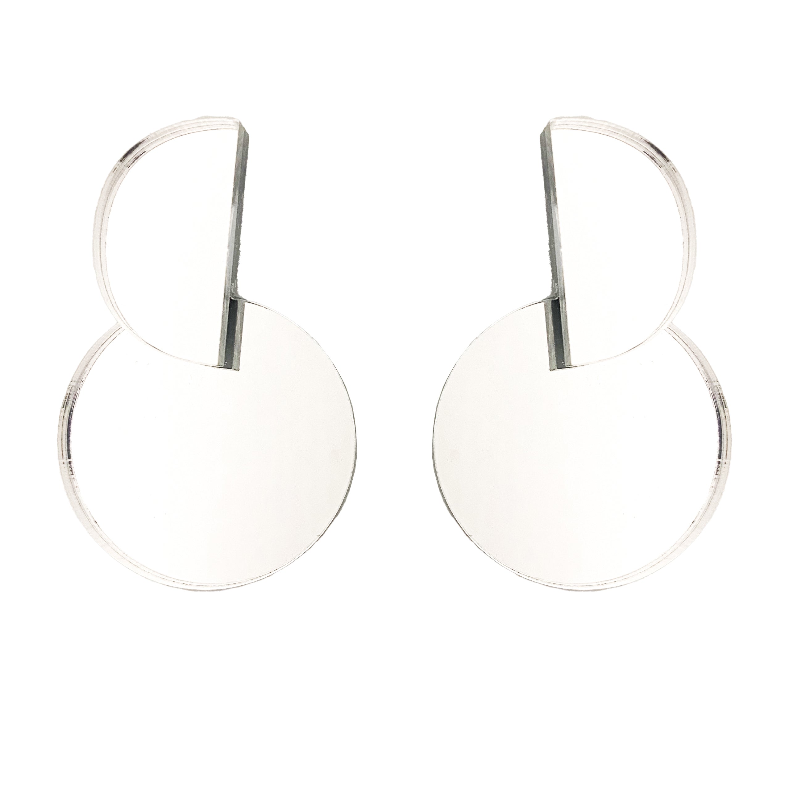 "Mirror Half Moon" Plexi Earrings