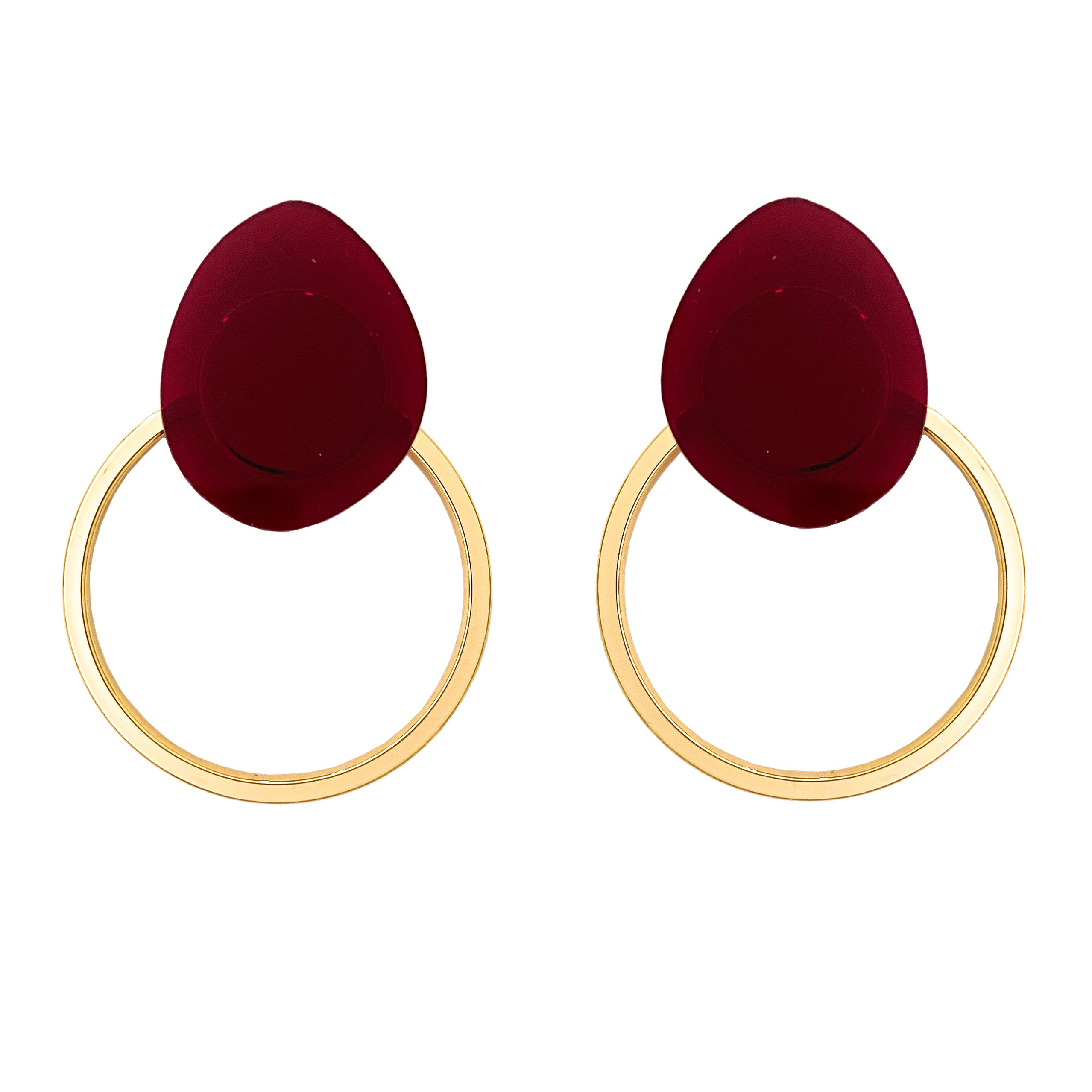 "Radiolario Bordeaux" Plexi Earrings